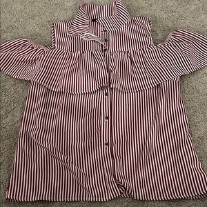 Cleo Red and White Striped Blouse